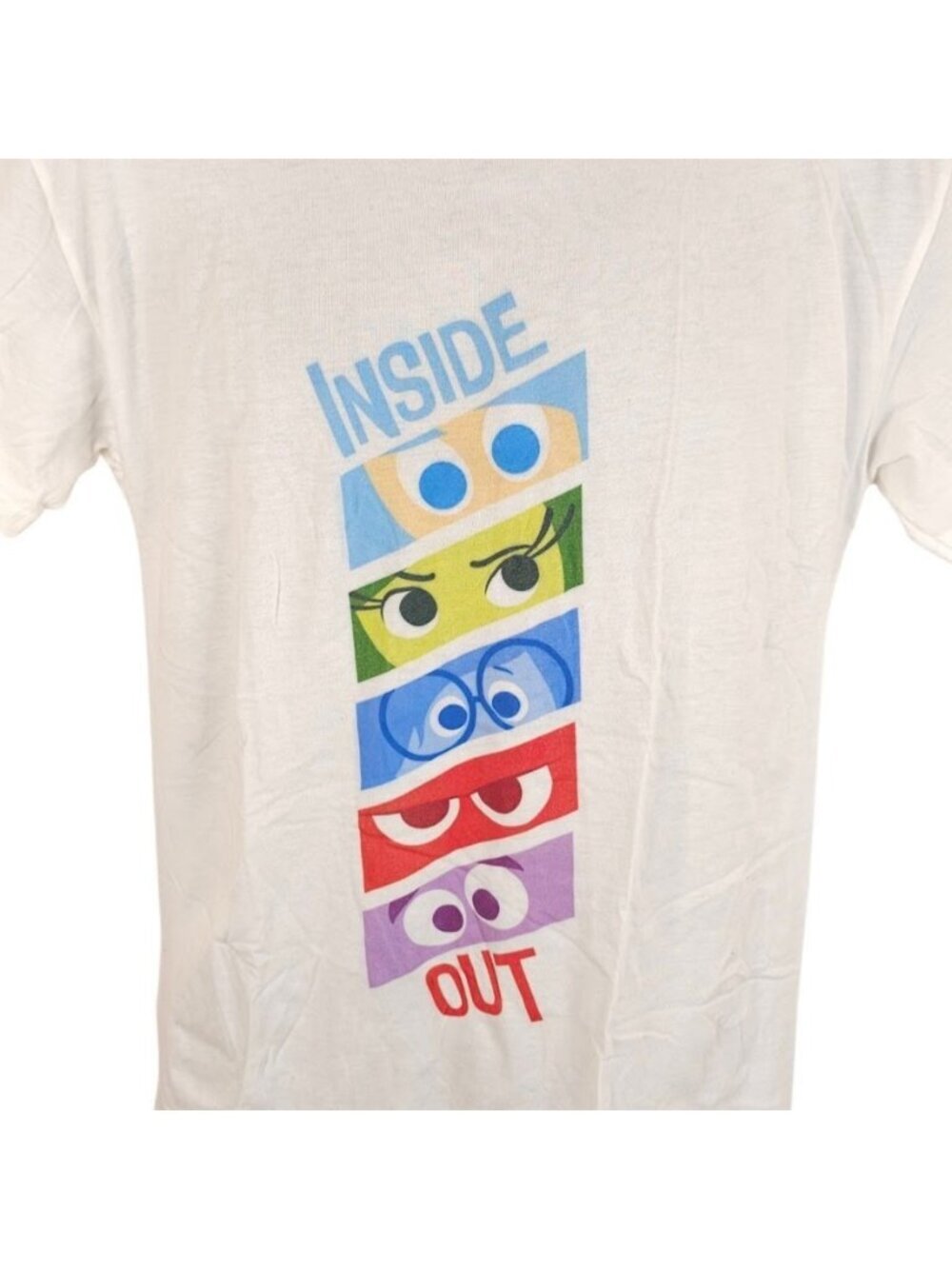 Inside Out T Shirt Mens Size Small White Disney Pixar Movie Emotion Eyes